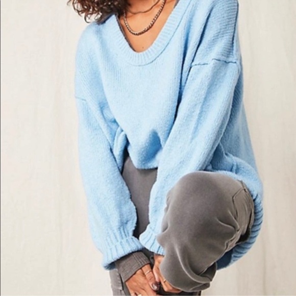 NWT Free People Brookside knit Tunic in Starlight Blue size S - Picture 3 of 13